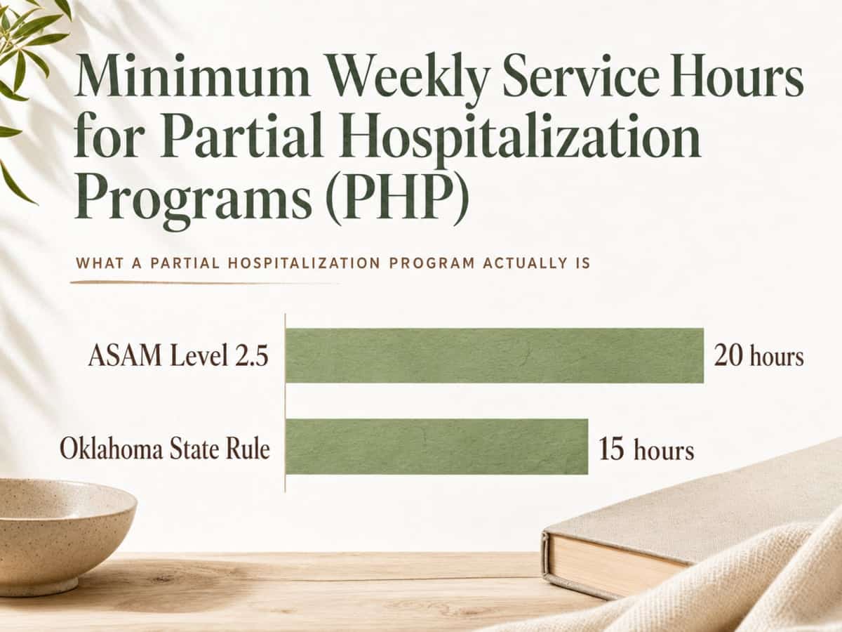 Chart showing Minimum Weekly Service Hours for Partial Hospitalization Programs (PHP)