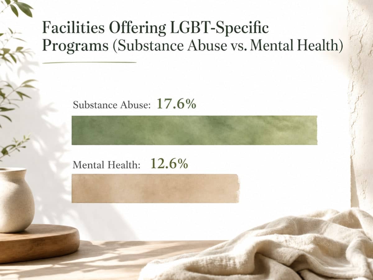 Chart showing Facilities Offering LGBT-Specific Programs (Substance Abuse vs. Mental Health)