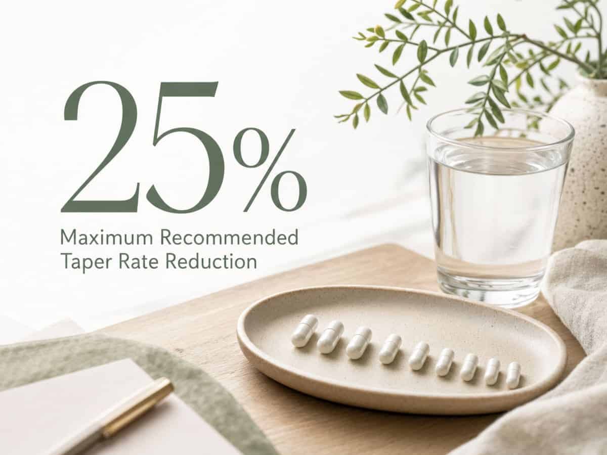 Infographic showing Maximum Recommended Taper Rate Reduction
