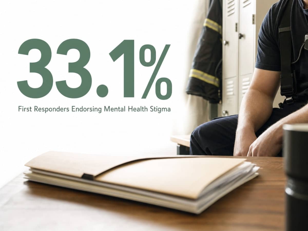 Infographic showing First Responders Endorsing Mental Health Stigma