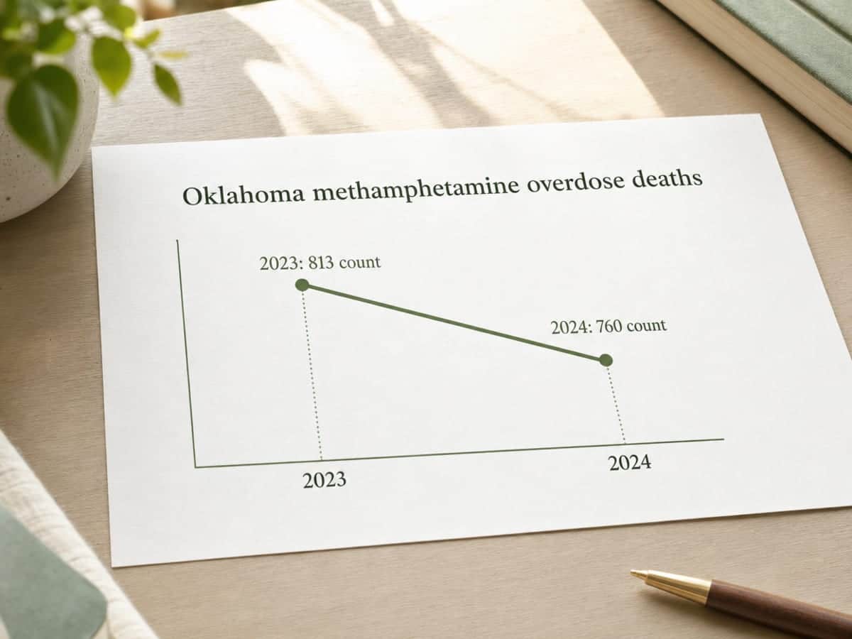 Chart showing Oklahoma methamphetamine overdose deaths