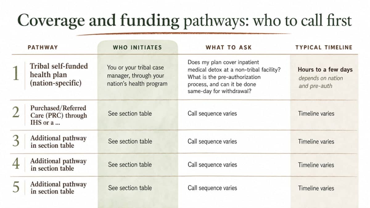 Summarize the five coverage pathways from the section's table into a scannable comparison visual showing who initiates and typical timeline