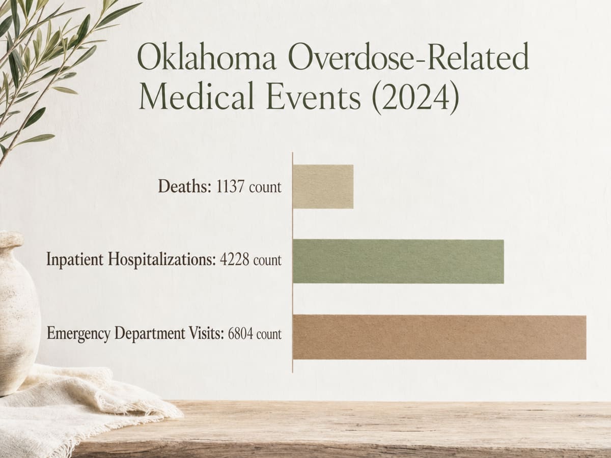 Chart showing Oklahoma Overdose-Related Medical Events (2024)