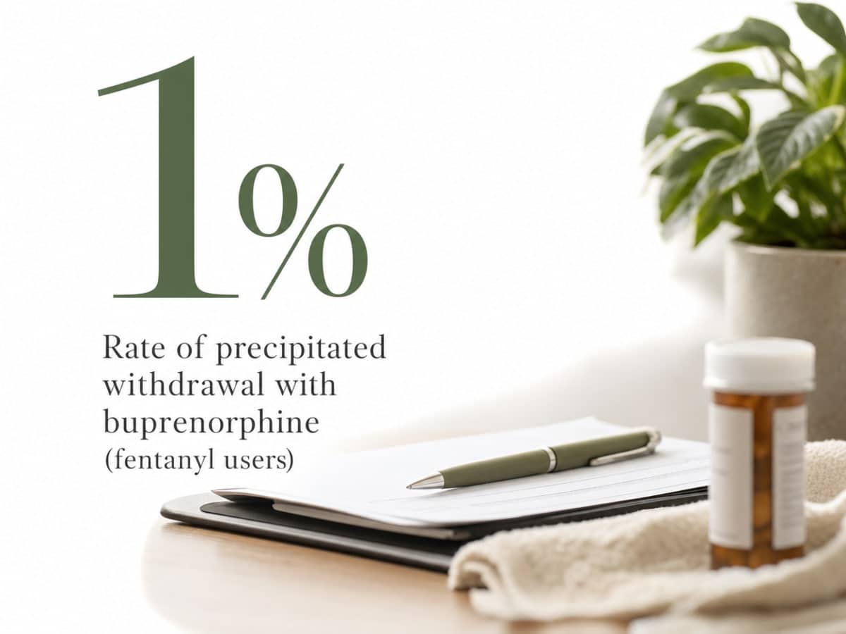 Infographic showing Rate of precipitated withdrawal with buprenorphine (fentanyl users)
