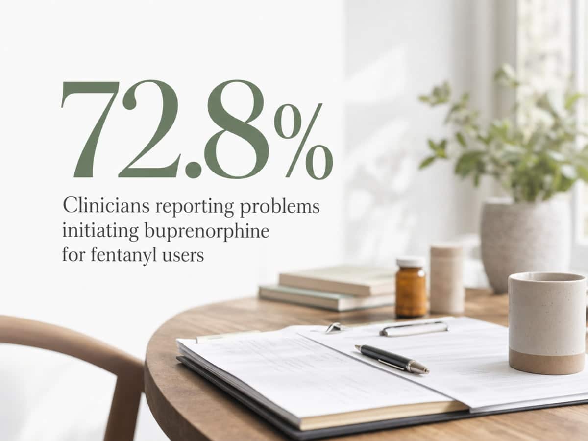 Infographic showing Clinicians reporting problems initiating buprenorphine for fentanyl users