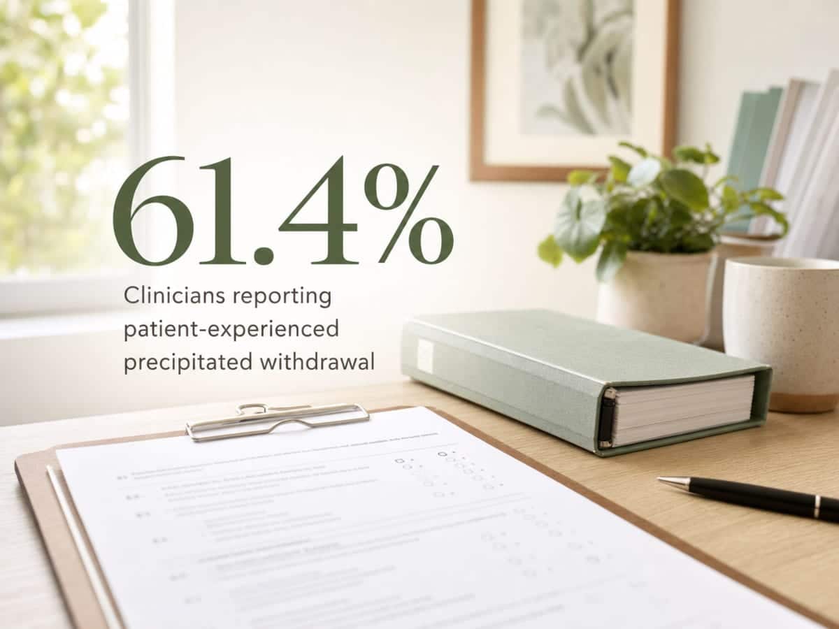 Infographic showing Clinicians reporting patient-experienced precipitated withdrawal