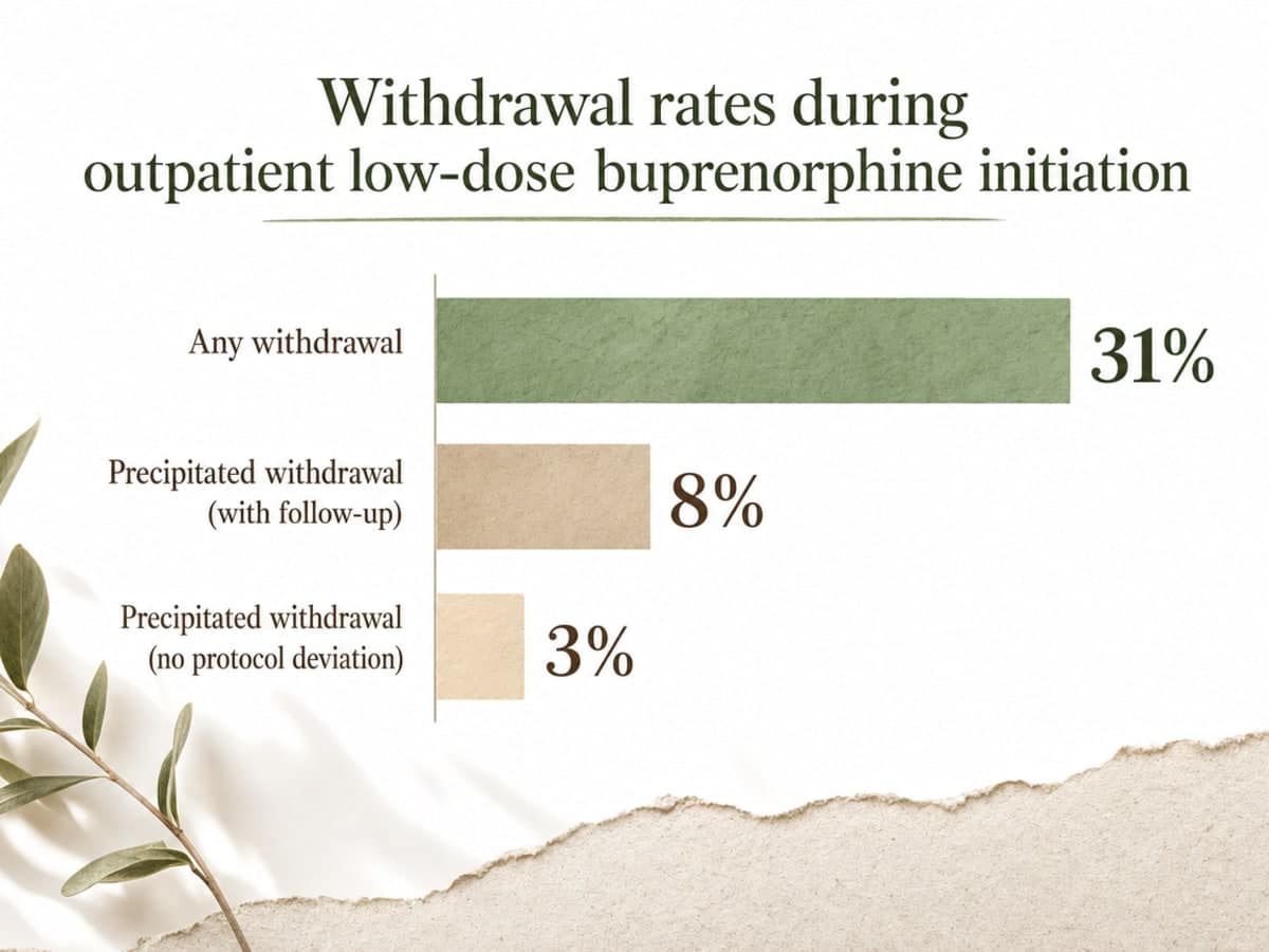 Chart showing Withdrawal rates during outpatient low-dose buprenorphine initiation