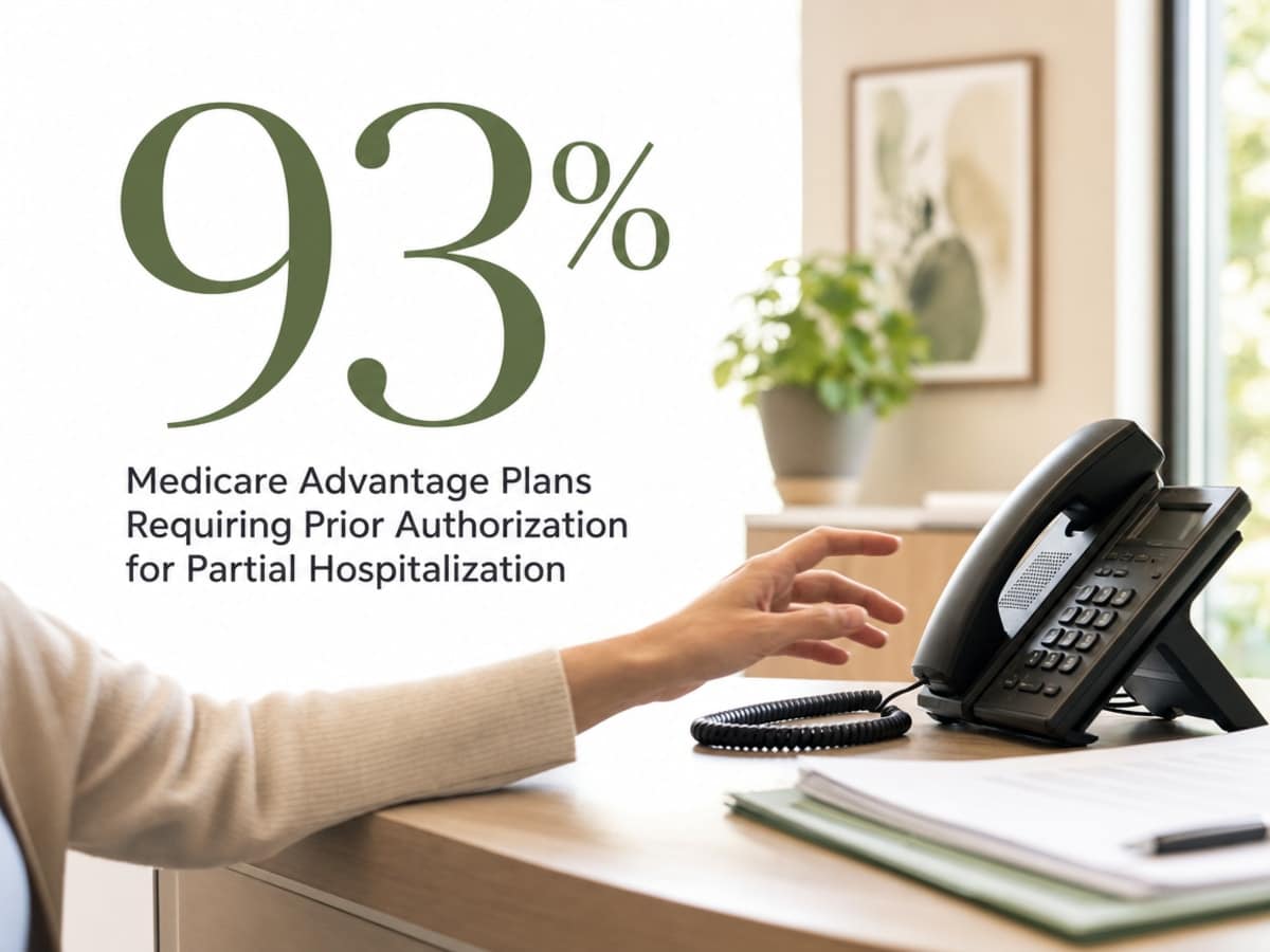 Infographic showing Medicare Advantage Plans Requiring Prior Authorization for Partial Hospitalization