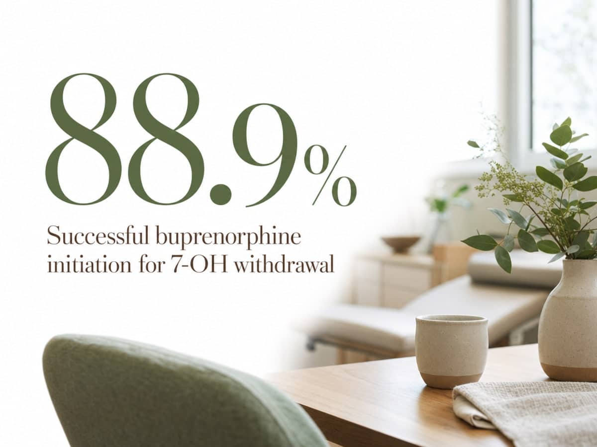 Infographic showing Successful buprenorphine initiation for 7-OH withdrawal