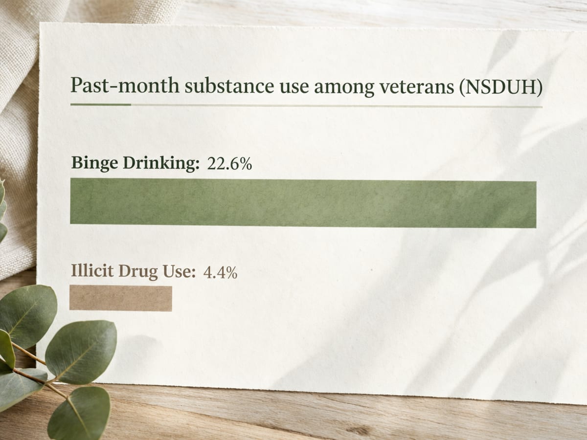 Chart showing Past-month substance use among veterans (NSDUH)