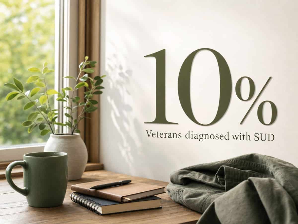 Infographic showing Veterans diagnosed with SUD