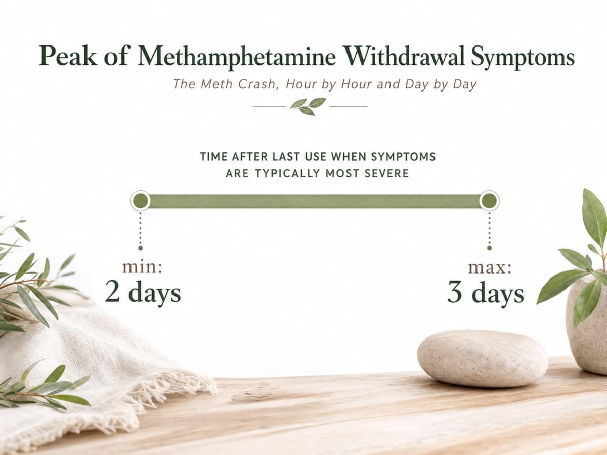 Chart showing Peak of Methamphetamine Withdrawal Symptoms
