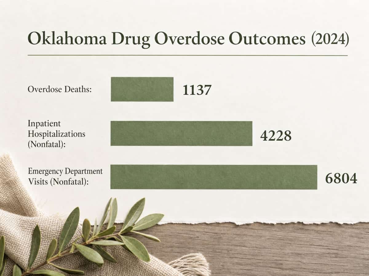 Chart showing Oklahoma Drug Overdose Outcomes (2024)
