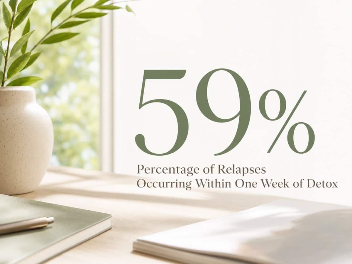Infographic showing Percentage of Relapses Occurring Within One Week of Detox
