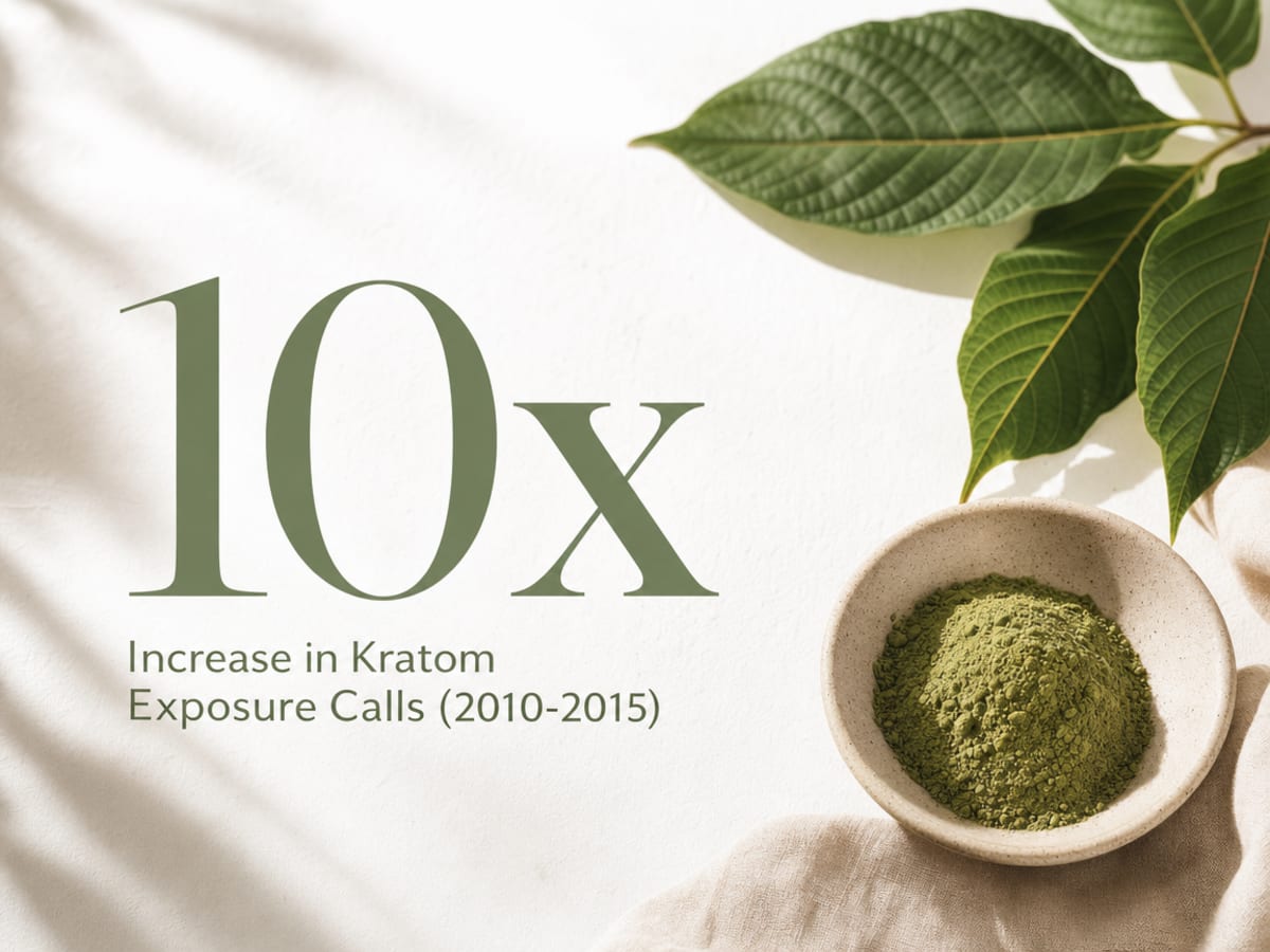 Infographic showing Increase in Kratom Exposure Calls (2010-2015)