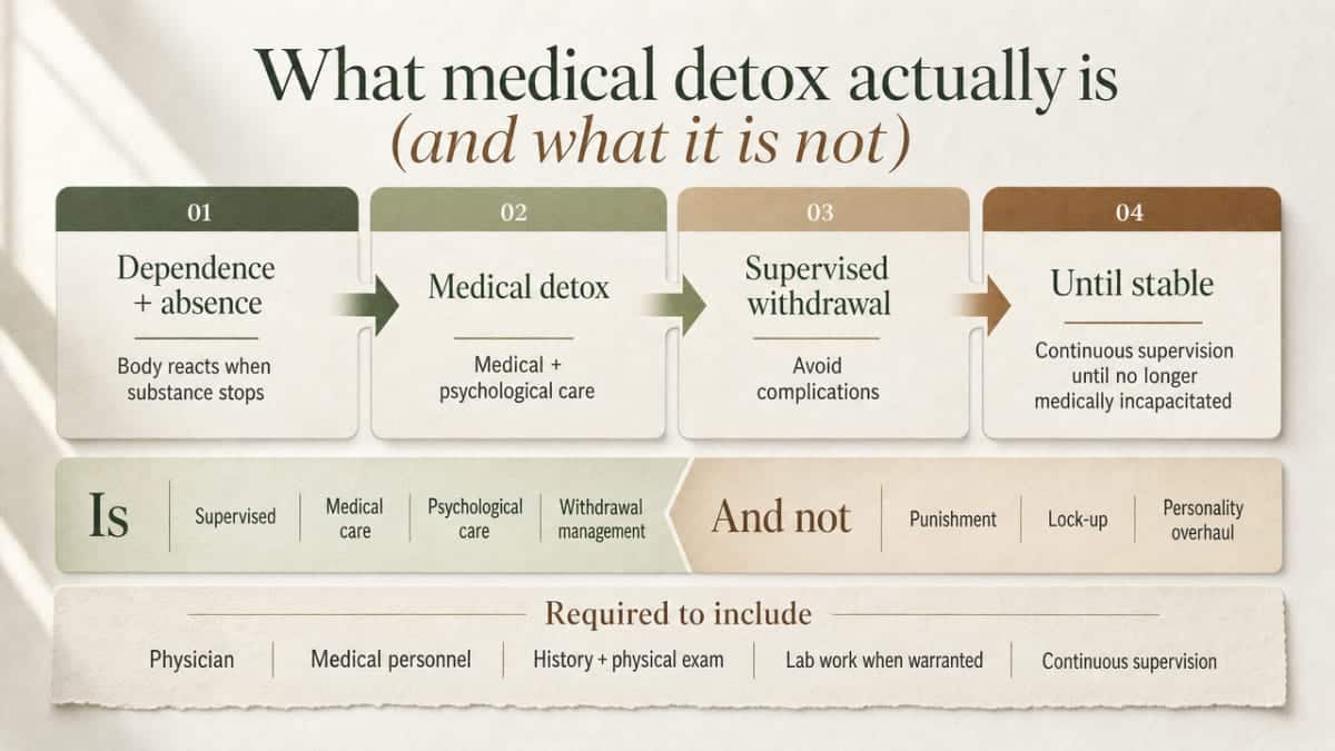 Visualize the four-phase detox pathway described in this section, giving readers a clear mental map before the article walks through each phase