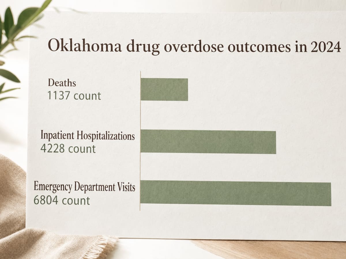 Chart showing Oklahoma drug overdose outcomes in 2024