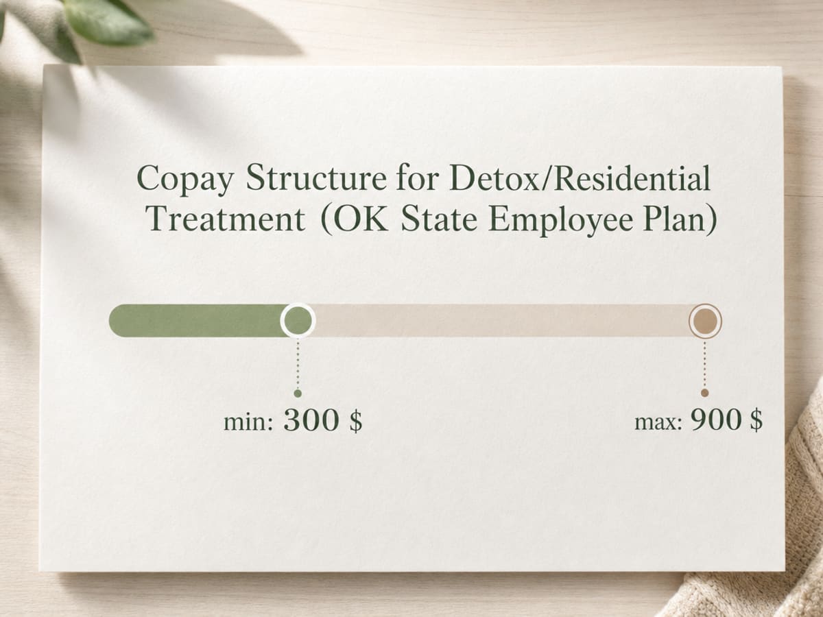 Chart showing Copay Structure for Detox/Residential Treatment (OK State Employee Plan)