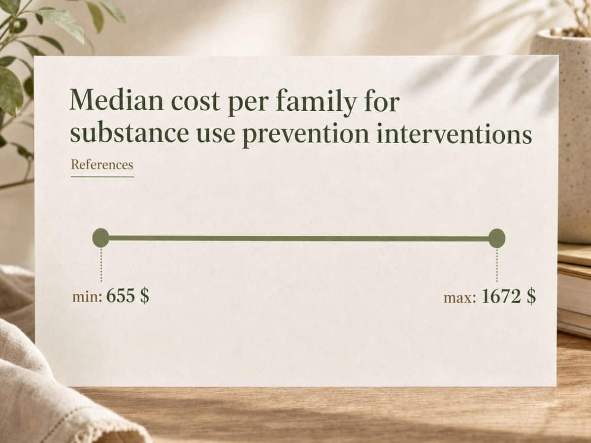 Chart showing Median cost per family for substance use prevention interventions