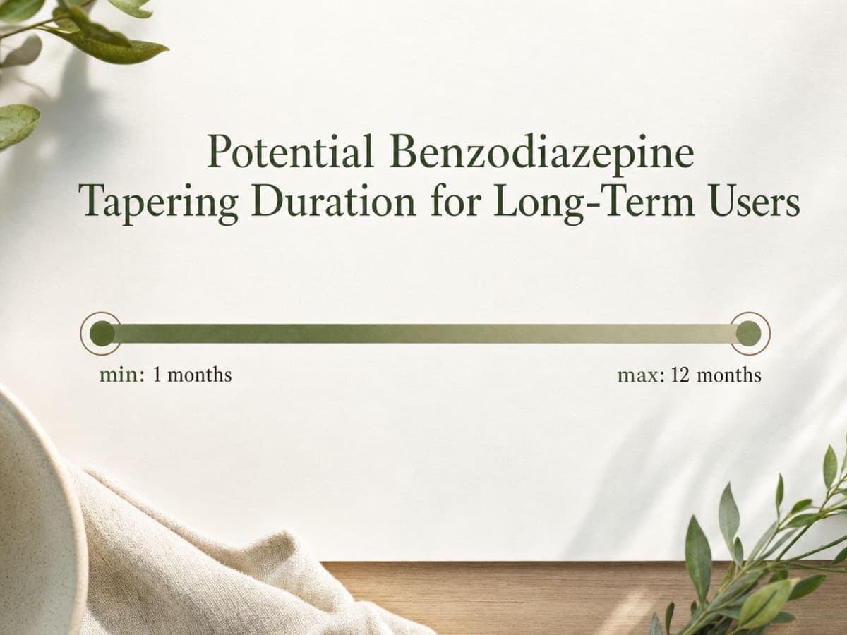 Chart showing Potential Benzodiazepine Tapering Duration for Long-Term Users