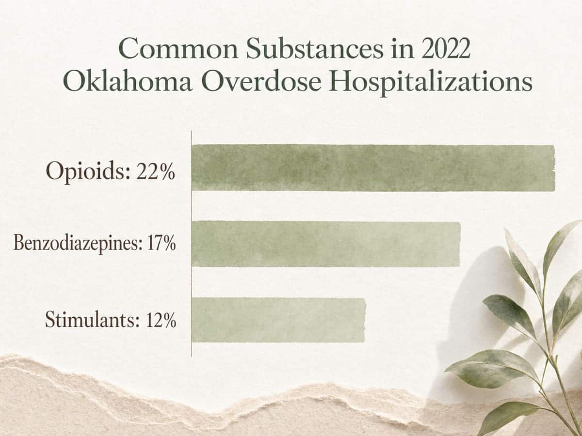 Chart showing Common Substances in 2022 Oklahoma Overdose Hospitalizations