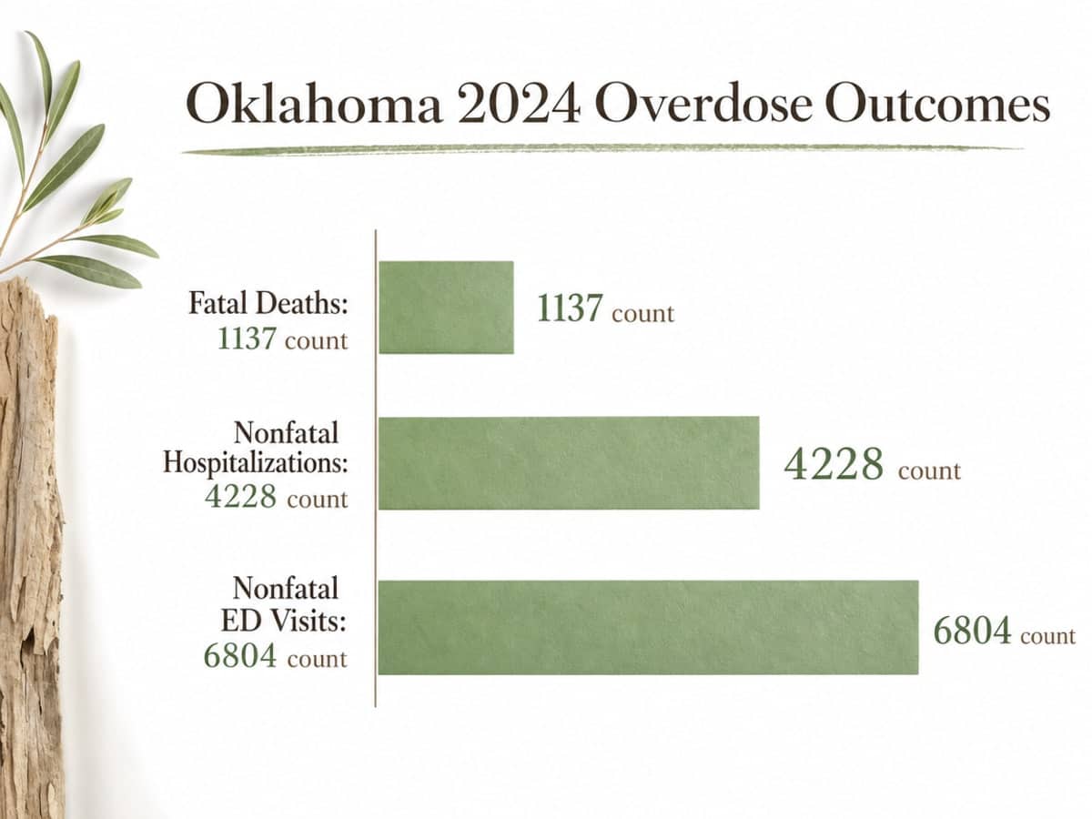 Chart showing Oklahoma 2024 Overdose Outcomes
