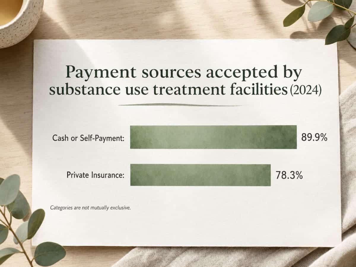 Chart showing Payment sources accepted by substance use treatment facilities (2024)