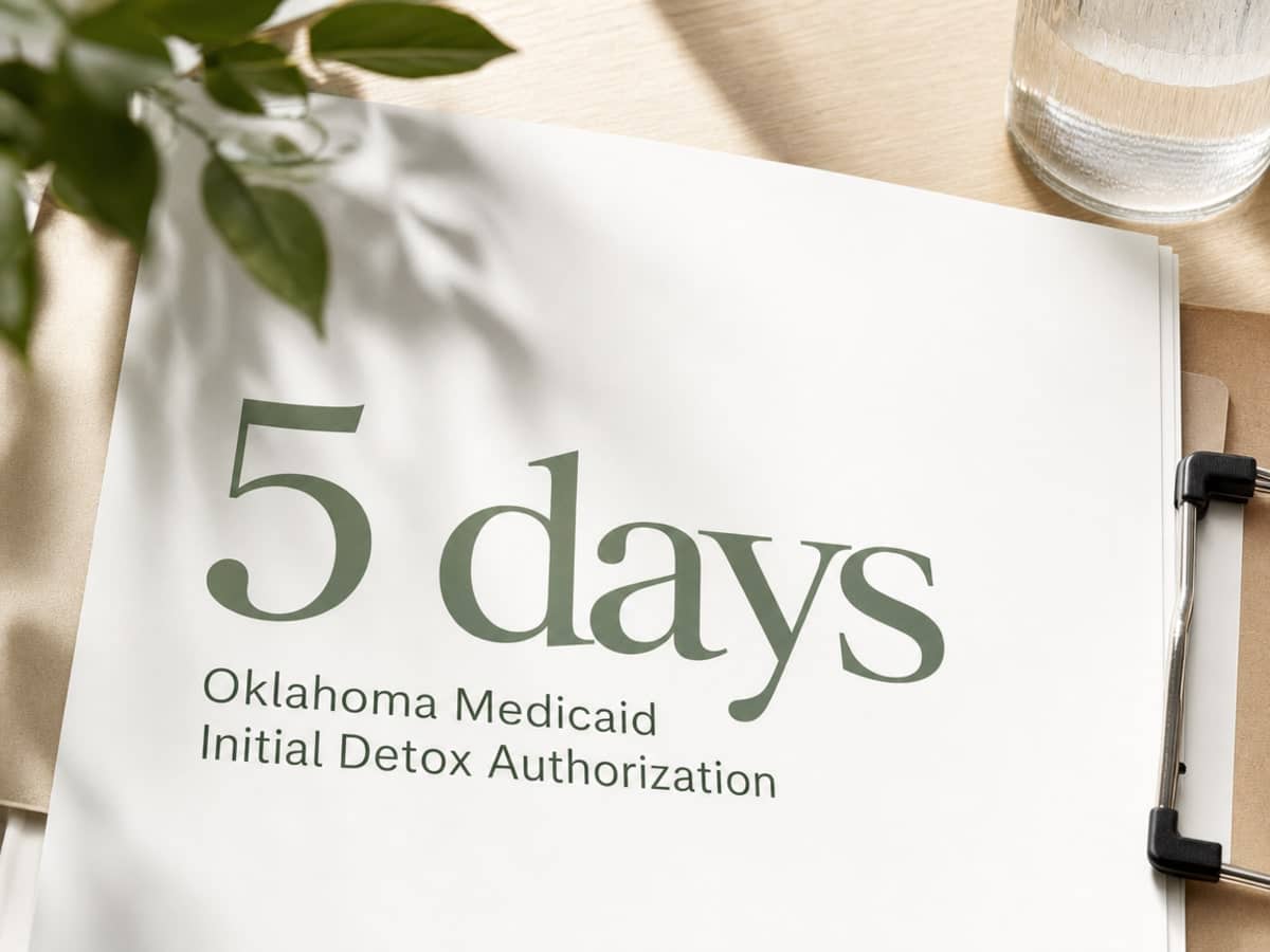 Infographic showing Oklahoma Medicaid Initial Detox Authorization
