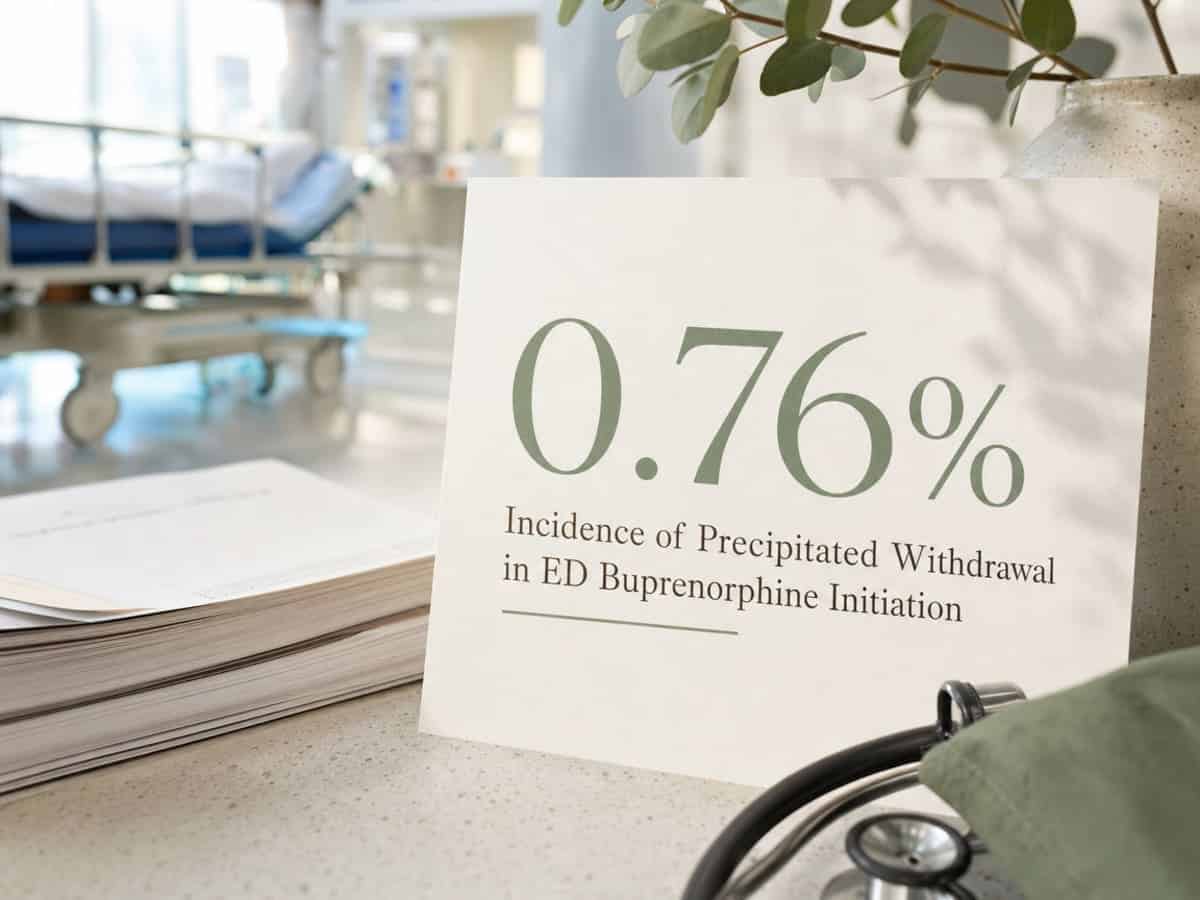 Infographic showing Incidence of Precipitated Withdrawal in ED Buprenorphine Initiation