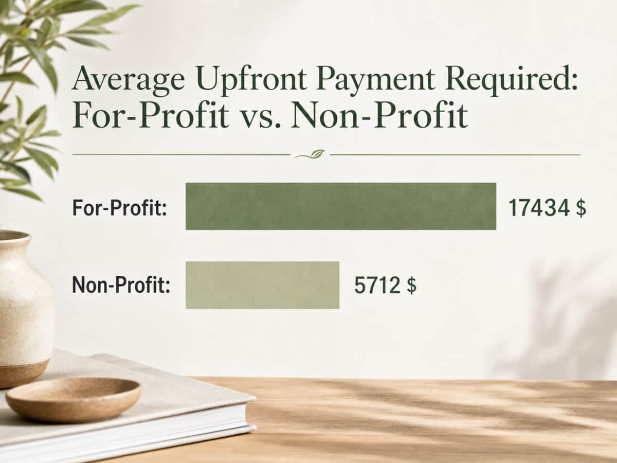 Chart showing Average Upfront Payment Required: For-Profit vs. Non-Profit