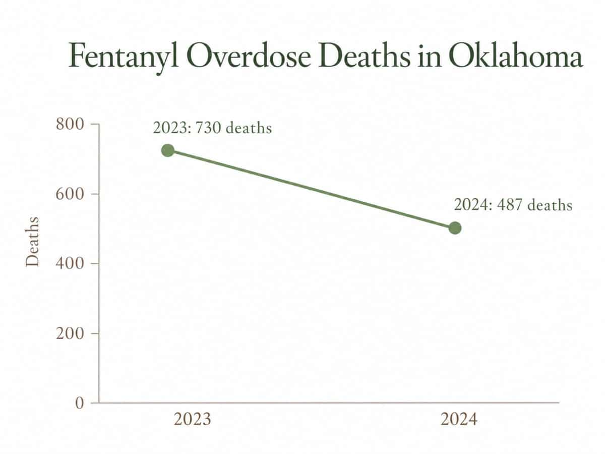 Chart showing Fentanyl Overdose Deaths in Oklahoma