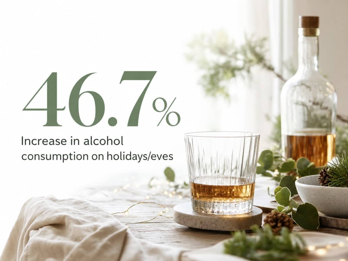 Infographic showing Increase in alcohol consumption on holidays/eves